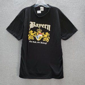 Bayern Ein Volk‎ Ein Konig Men T-Shirt XL Black Graphic Print Short Sleeve Tee